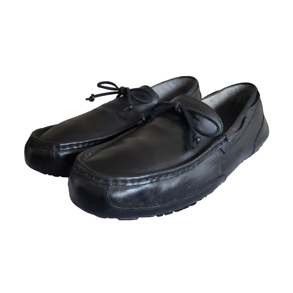 UGG Australia Men's Loafers Size 14 Black Leather Driving Shoes Moccasins